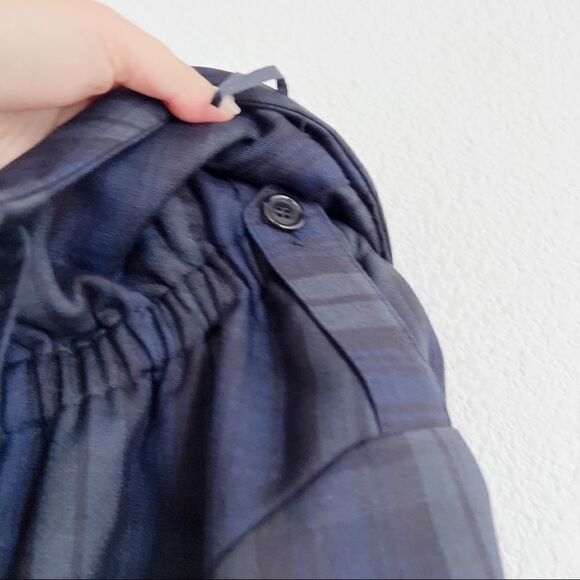 pushBUTTON wool Off Shoulder Jumper Jacket plaid in Navy Size XS - Picture 8 of 13